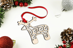 SVG Christmas Deer Ornament Festivity Laser Gift Home Decor Product Image 1