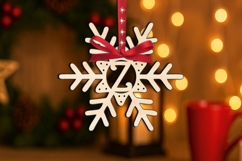 SVG Christmas Holiday Letter Z Laser Ornament Alphabet Gift Product Image 1