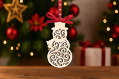 SVG Christmas Snowman Ornament Laser Present Holiday Gift Product Image 1