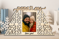 SVG Christmas Tree Winter Papa and Me Photo Frame Gift Laser Product Image 2