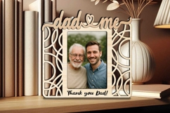 SVG Circle Design Dad and Me Abstract Photo Frame Laser Gift Product Image 1