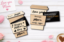 SVG Coffee Cup Mother's Day Gift Card Holder Money Mug Laser Product Image 1