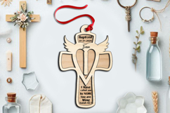 SVG Cross Letter I Laser Gift Ornament Monogram Baptism Holy Product Image 1