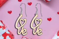 SVG Cute Love Valentine Day Earrings Laser Romantic Gift Product Image 1