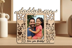 SVG Daddy and Me Hears Photo Frame Home Present Laser Gift Product Image 1