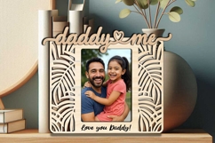 SVG Daddy and Me Set Leaves Photo Frame Laser Digital Gift Product Image 1