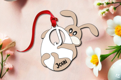 SVG Easter Basket Name Tag Letter J Gift Bunny Laser Present Product Image 1