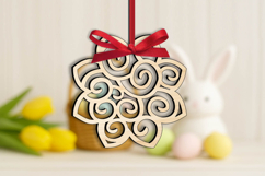 SVG Easter Flower Ornament Laser Holiday Pattern Present Product Image 1