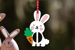 SVG Easter Ornament Letter I Bunny Rabbit Basket Name Tag Product Image 1