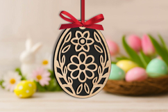 SVG Egg Easter Flowers Pattern Ornament Laser Gift Present Product Image 1