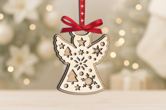SVG Festivities Angel Ornament Christmas Laser Holiday Gift Product Image 1