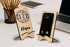 SVG Fleur-de-lis Letter H Phone Holder Alphabet Monogram Product Image 1