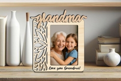 SVG Flowers Grandma Photo Frame Laser Gift Home Present Kids Product Image 1