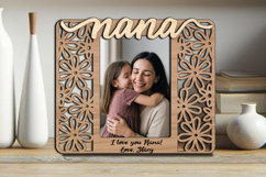 SVG Flowers Nana Girl Frame Photo Love Design Gift Laser Product Image 1