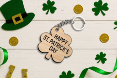SVG Four-leaf Clover Keychain St. Patrick's Day Lucky Charm Product Image 1