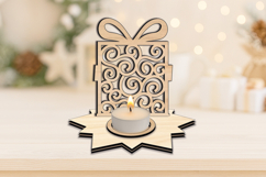 SVG Gift Holiday Pattern Candle Holder Christmas Present Product Image 1