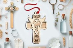 SVG Gift Letter G Laser Cross Ornament Monogram Baptism Holy Product Image 1