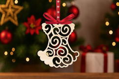 SVG Girl Dress Christmas Tree Ornament Laser Home Decoration Product Image 1