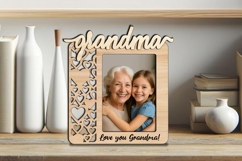 SVG Grandma Photo Frame Laser Gift Kids Hearts Home Present Product Image 1