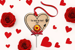 SVG Heart Pop Lollipop Valentine Gift Laser Romantic Love Product Image 1