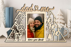 SVG Ho Ho Ho Deer Christmas Dad &amp; Me Photo Frame Gift Laser Product Image 2