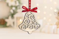 SVG Holiday Bell Christmas Ornament Laser Gift Home Decor Product Image 1