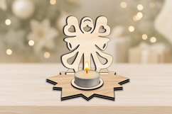 SVG Holy Angel Christmas Candle Holder Laser Holiday Gift Product Image 1