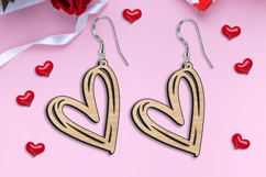 SVG Intricate Heart Love Earrings Gift Laser St Valentine's Product Image 1