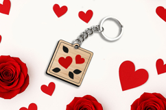 SVG Intricate Love Key Chain Valentine Day Gift Romantic Product Image 1