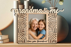 SVG Jungle Leaves Grandma Me Design Laser Gift Photo Frame Product Image 1