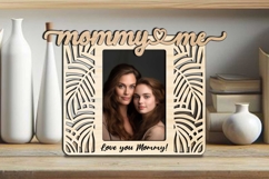 SVG Jungle Leaves Mommy Me Photo Frame Laser Present Gift Product Image 1
