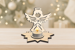 SVG Laser Angel Candle Holder Christmas Holiday Holy Present Product Image 1