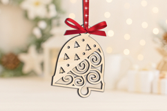 SVG Laser Christmas Bell Winter Pattern Ornament Home Decor Product Image 1