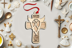 SVG Laser Cross Letter X Ornament Monogram Gift Holy Baptism Product Image 1
