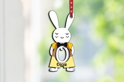 SVG Laser Cut Letter O Easter Bunny Basket Tag Ornament Product Image 1