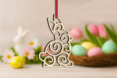 SVG Laser Easter Bunny Ornament Present Rabbit Gift Decor Product Image 1