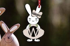 SVG Laser Easter Letter W Bunny Dress Basket Tag Ornament Product Image 1