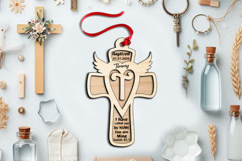 SVG Laser Gift Cross Letter T Ornament Monogram Holy Baptism Product Image 2