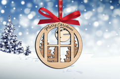 SVG Laser Merry Christmas Ornament Winter Night Home Decor Product Image 1