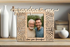 SVG Leaves Jungle Grandpa and Me Frame Picture Laser Gift Product Image 1