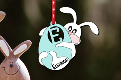 SVG Letter E Bunny Easter Name Basket Tag Ornament Present Product Image 1