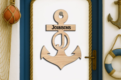 SVG Letter J Door Hanger Alphabet Sea Anchor Nautical Family Product Image 1