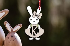 SVG Letter K Easter Bunny Dress Laser Basket Tag Ornament Product Image 2