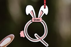 SVG Letter Q Easter Laser Basket Tag Ornament Bunny Tail Product Image 1