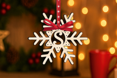 SVG Letter S Alphabet Holiday Gift Christmas Ornament Laser Product Image 1