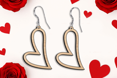 SVG Love Curved Heart Valentine Earrings Laser Gift Romance Product Image 2
