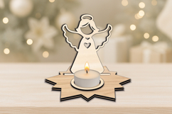 SVG Love Heart Angel Candle Holder Laser Christmas Present Product Image 1