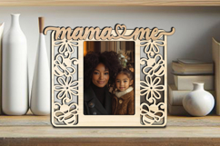 SVG Mama and Me Frame Photo Picture Love Bee Wasp Kid Laser Product Image 1