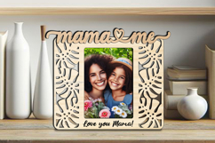 SVG Mama and Me Tropical Photo Frame Gift Laser Home Decor Product Image 2