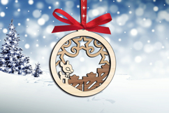 SVG Merry Christmas Ornament Fawn Deer Gifts Laser Holiday Product Image 1